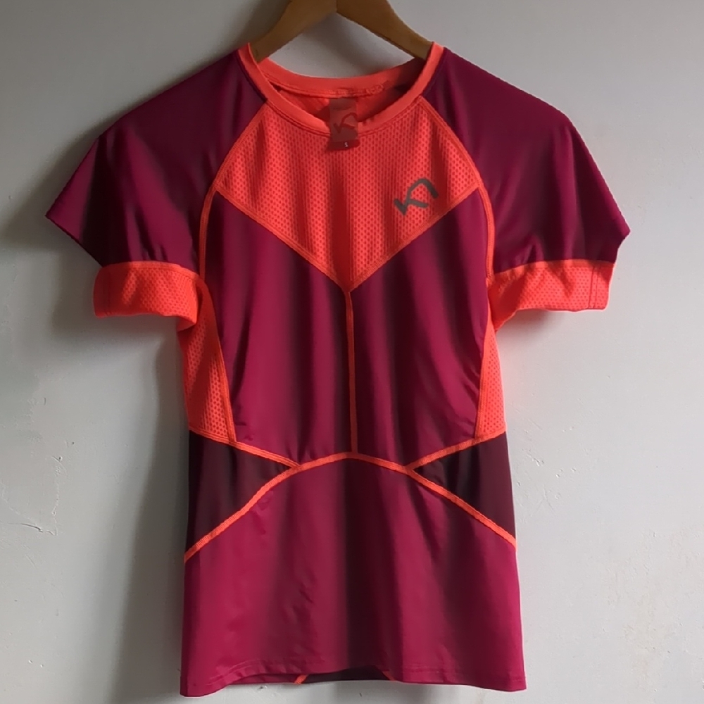 kari Traa Tshirt Short sleeve Quick Drying Pink Orange Athletic Small